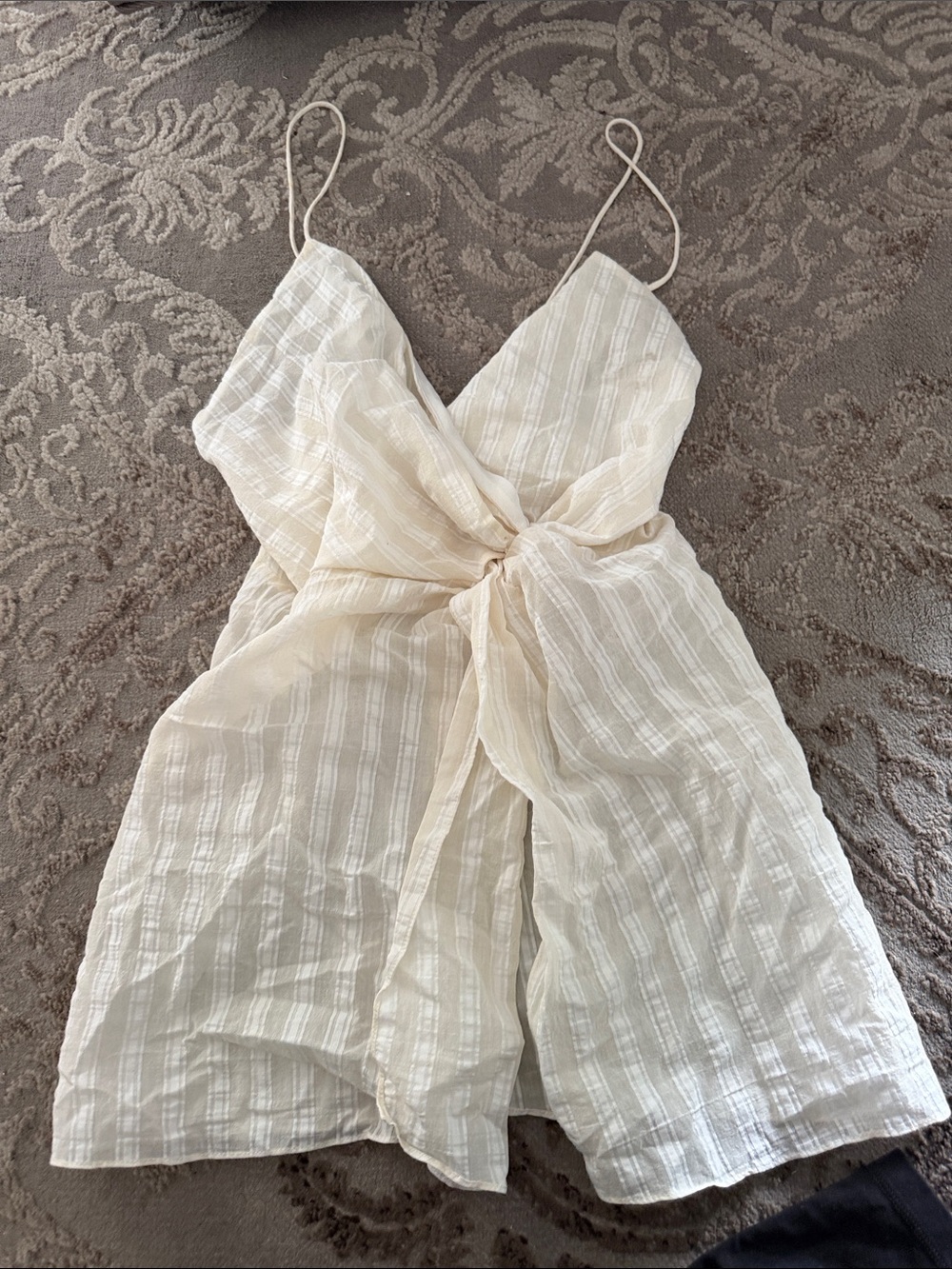Zara Cream Spaghetti-Strap Mini Dress